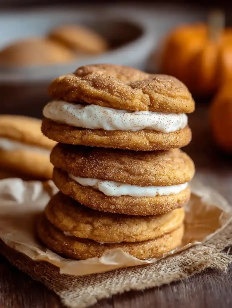 Pumpkin Cheesecake Cream Cheese Filled Cookies