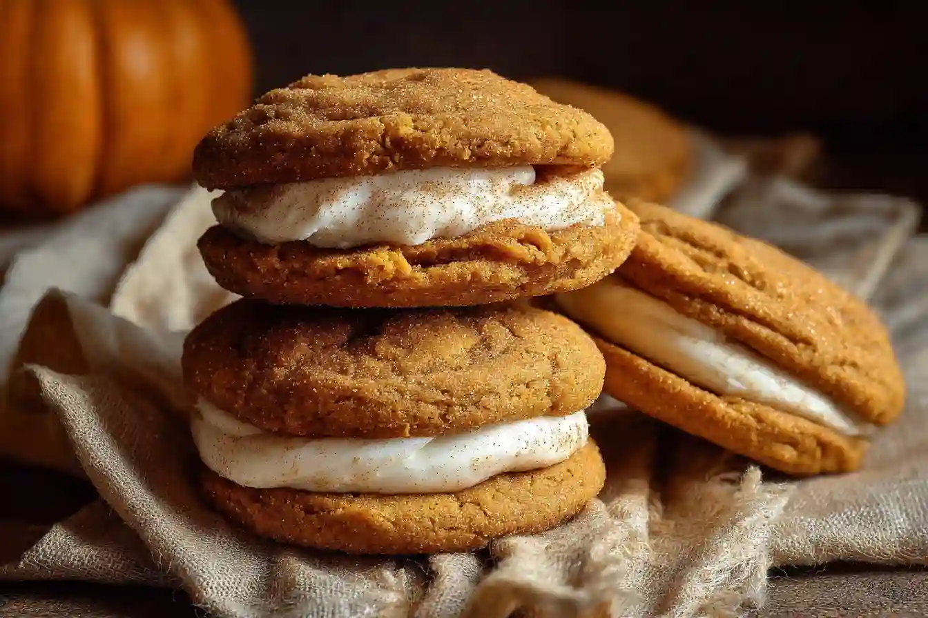 Pumpkin Cheesecake Cream Cheese Filled Cookies