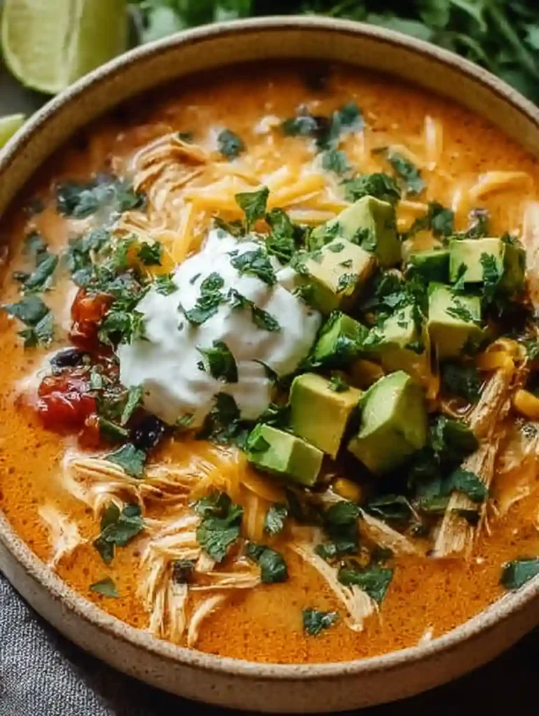Warm Up with Creamy Chicken Enchilada Soup Quick & Flavorful Dinner!