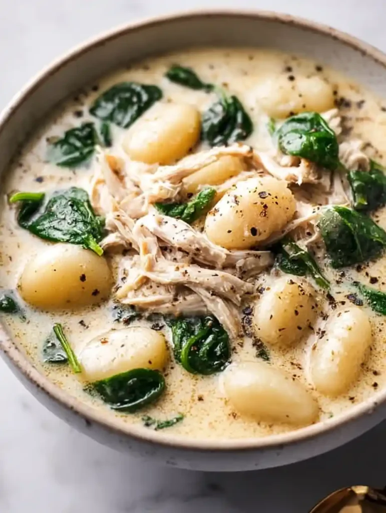 Creamy Crockpot Chicken Gnocchi Soup