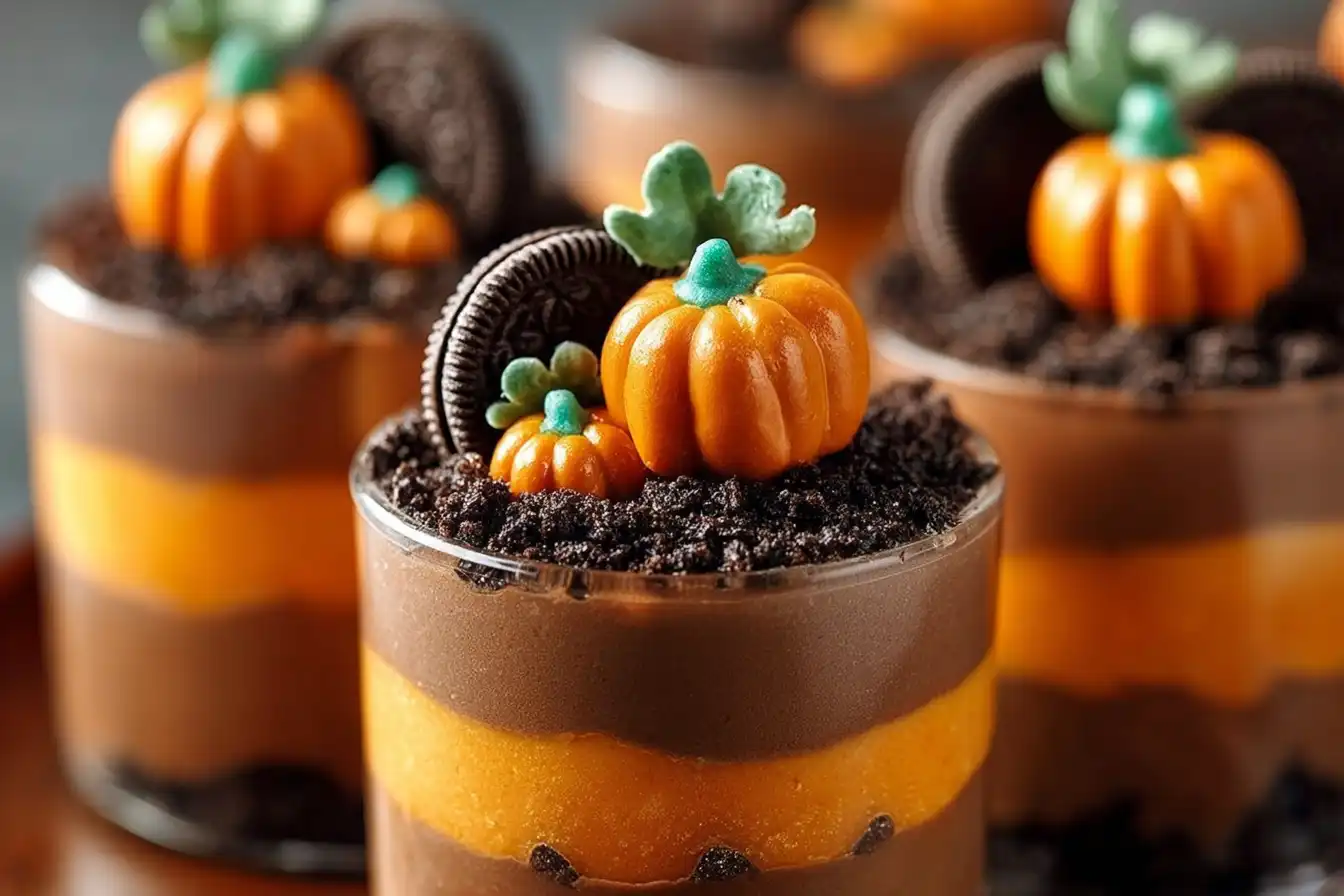 Delight in Pumpkin Patch Dirt Cups: A No-Bake Treat!