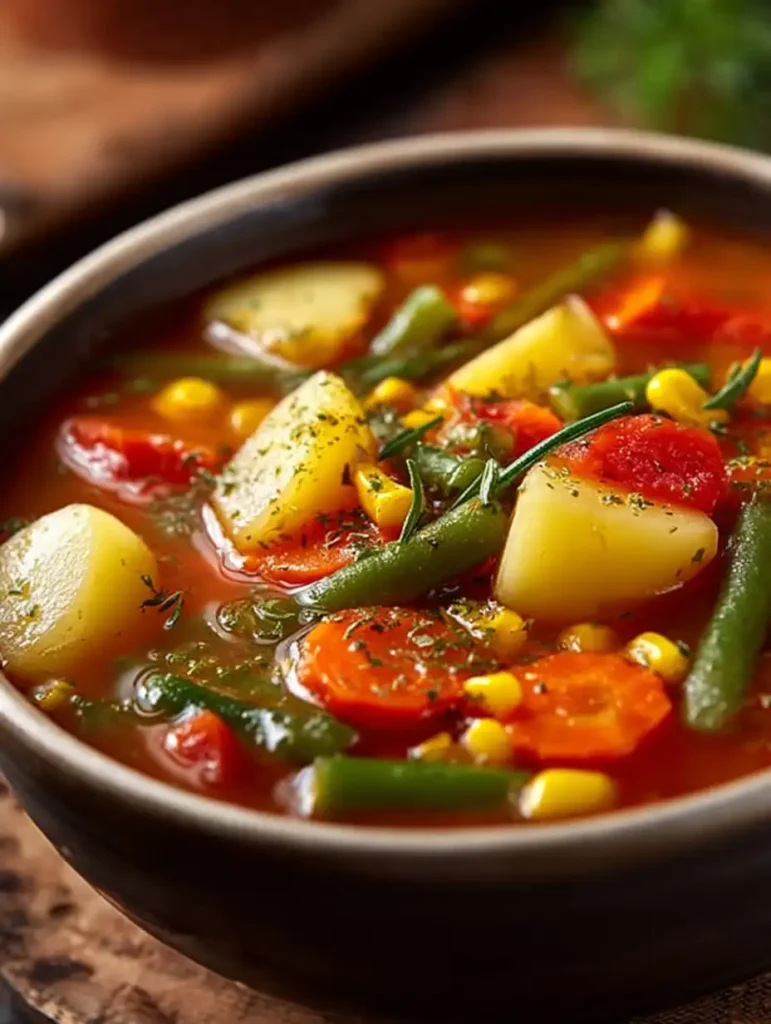Slow Cooker Vegetable Soup (Hearty Version with Potatoes & Corn)