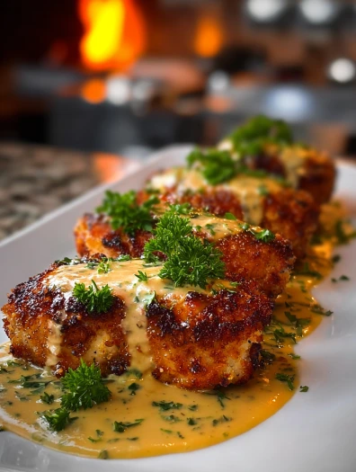 Parmesan Crusted Chicken with Garlic Sauce