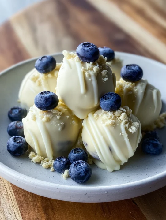 White Chocolate Blueberry Truffles