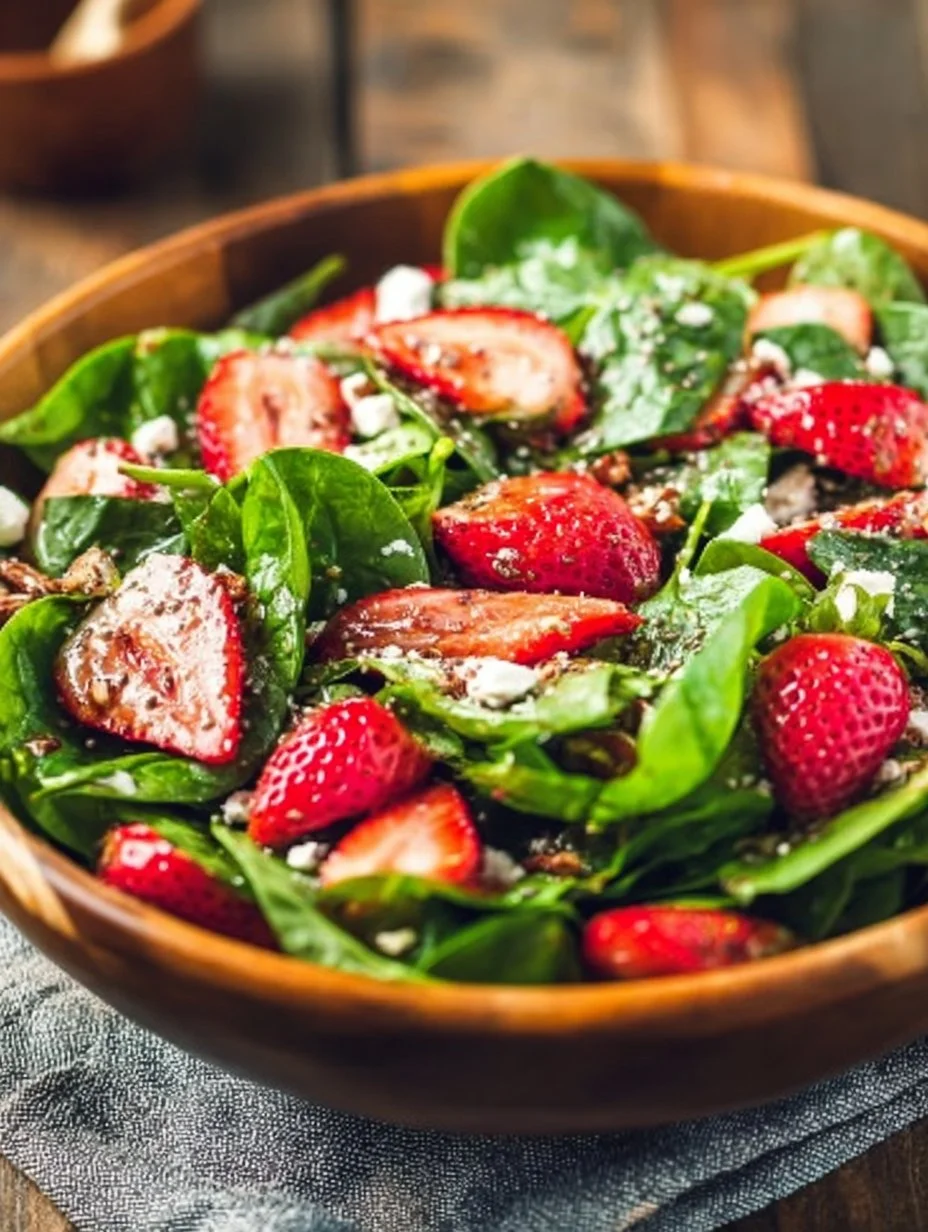 Best Spinach Strawberry Salad with Balsamic Poppyseed Dressing