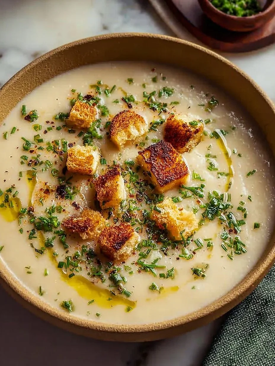 Comforting Roasted Garlic Potato Soup
