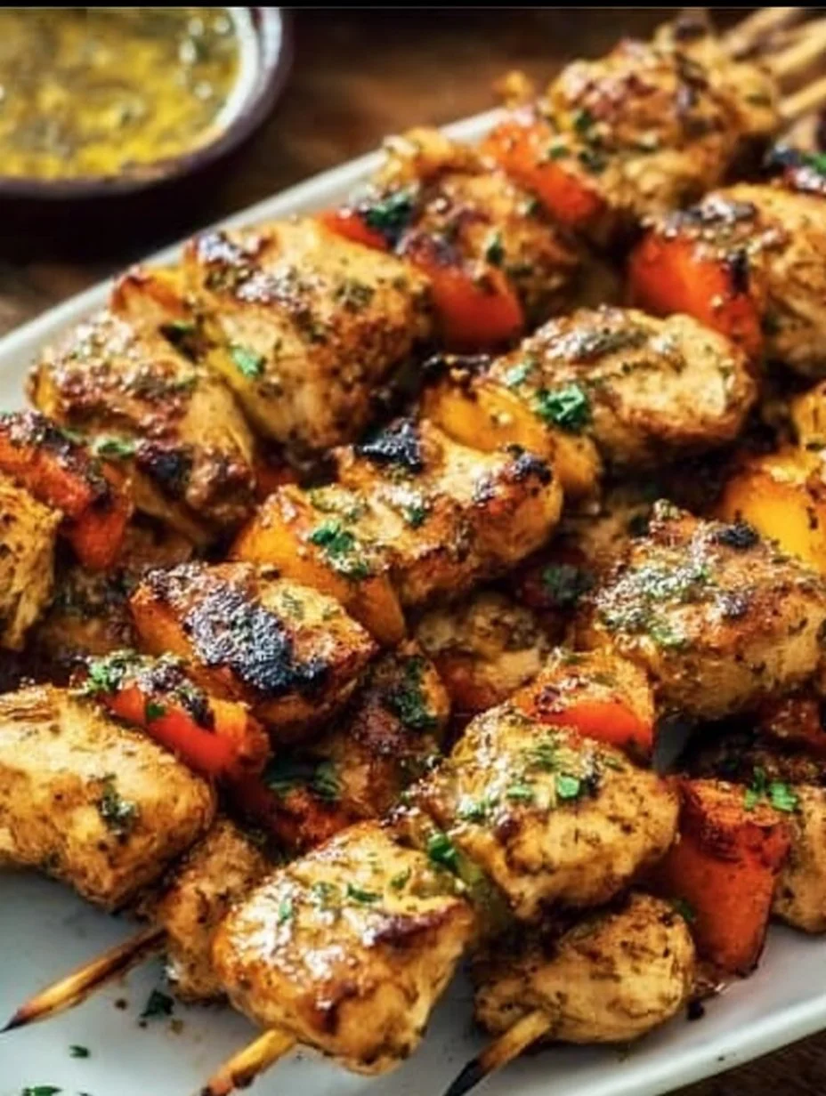 Grilled Chicken Skewers with Cowboy Butter