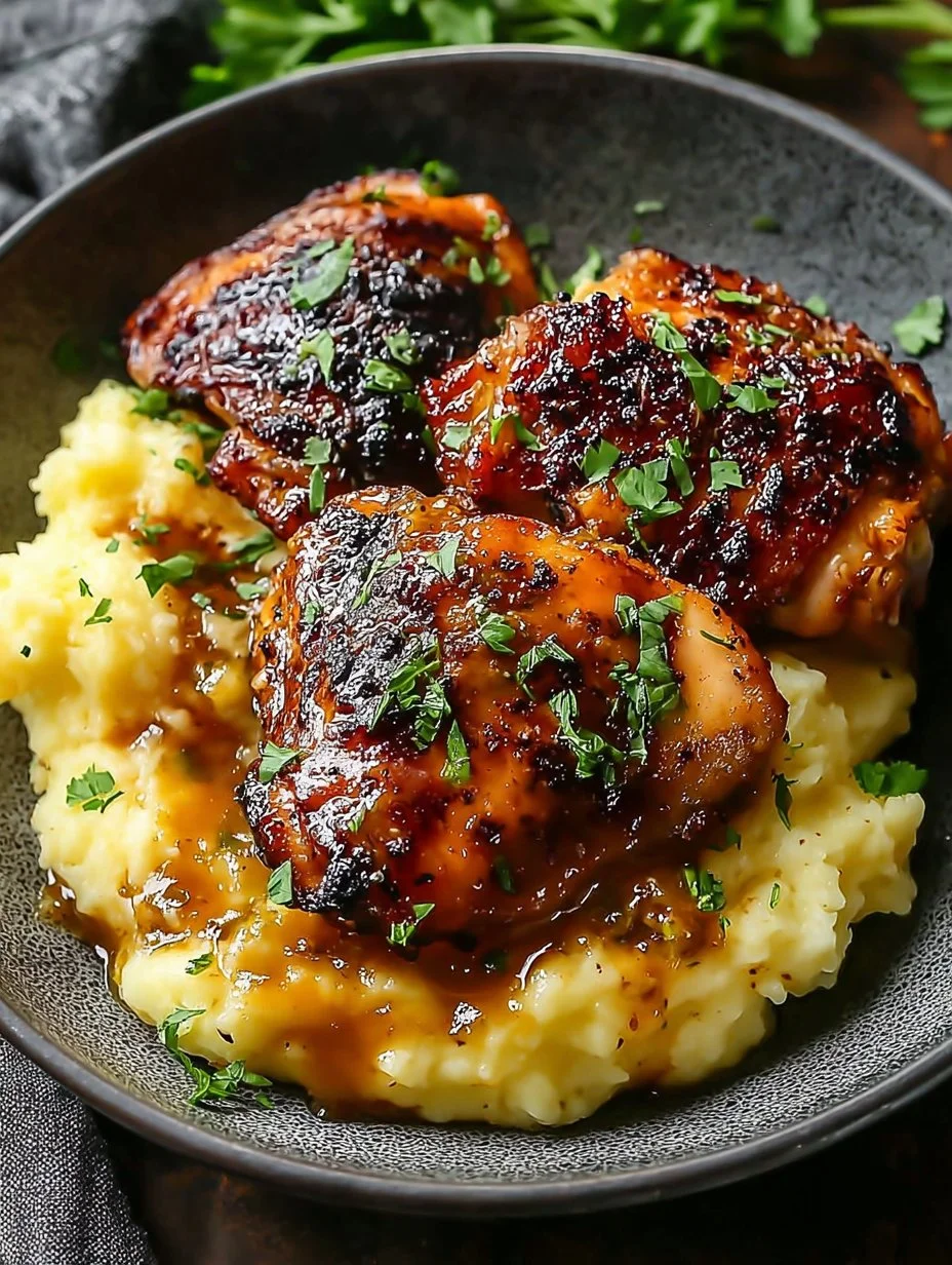 Mastering Chipotle Honey Chicken Thighs with Gouda Mash Delight