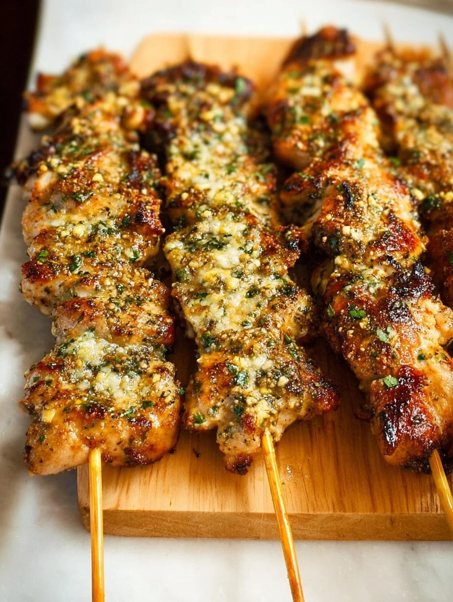 Ranch Garlic Parmesan Chicken Skewers